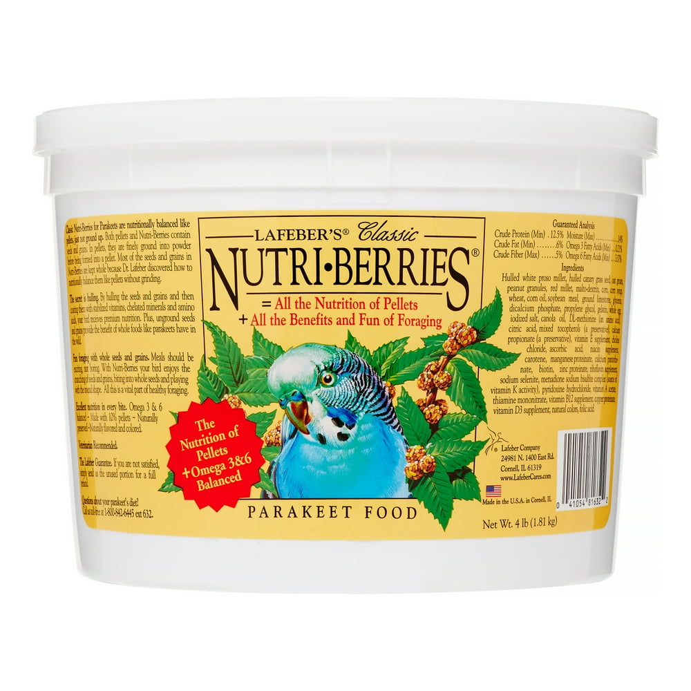 Lafeber's Classic NutriBerries Parakeet Bird Food, 4.0 LB Walmart