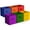 Bright Rainbow, variant on Sorbus Cube Storage Bins - Drawer and Closet Bins, Purple, Green, Orange (6 Pack)