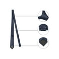 thumbnail image 3 of INSPIRE CHIC Men's Solid Color Narrow Stripes Necktie Graduation Suit Formal Ties Navy Blue, 3 of 5