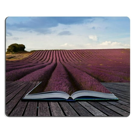 POPCreation Creative composite image of Summer lavender landscape in pages of magic book Mouse pads Gaming Mouse Pad 9.84x7.87