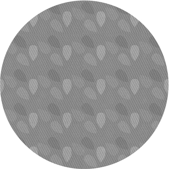 Ahgly Company Machine Washable Indoor Round Transitional Sonic Silver Gray Area Rugs, 5' Round