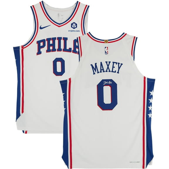 Tyrese Maxey Philadelphia 76ers Autographed White Association Edition Authentic Jersey - Fanatics Authentic Certified
