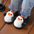 thumbnail image 2 of NIEWTR Winter Slippers For Girls Cartoon Animal Slippers Toddler Warm Plush House Shoes Little Kids Home Slippers(A-Black,4), 2 of 9
