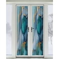 thumbnail image 2 of Turquoise Gold Blackout Curtains French Door Curtains for Door Window, Modern Teal Blue Marble Textured Privacy Drapery for Patio/Sidelight Doors, 1 Panel with Tieback, 54 x 72 Inches, 2 of 6