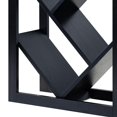 Rectangular Wooden Frame Bookcase with V Shaped Open Shelves, Black ...