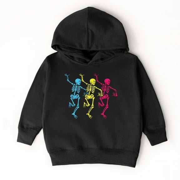 Three Skeletons Dancing Neon - Toddler Hoodie