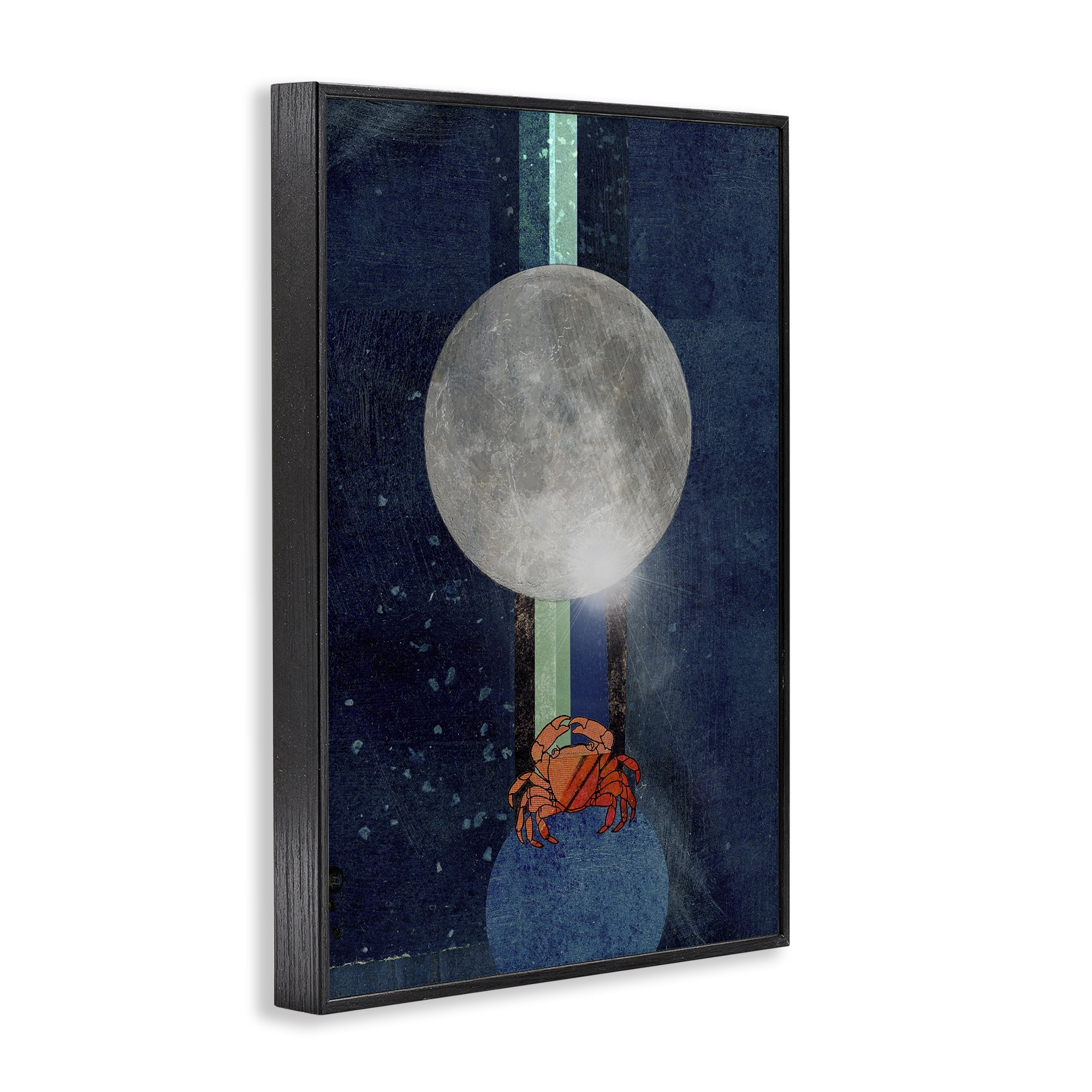 Stupell Industries Surreal Crab Outer Space Animals & Insects Painting Black Framed Art Print Wall Art, 12 x 18