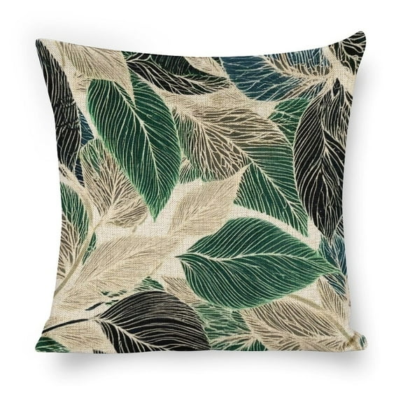leaf pattern generative art Linen toss pillowcase decoration pillowcase gifting preferred 18x18 inch cushion cover sofa pillowcase sofa bedroom living room car