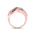 thumbnail image 4 of FB Jewels 10kt Rose Gold Womens Round Brown Diamond Crossover Band Ring 3/4 Cttw, 4 of 4