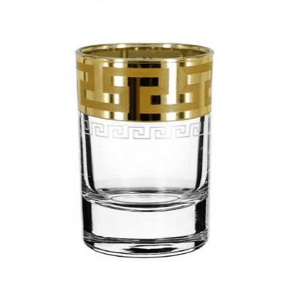 6 (1 oz) Greek Key Shot Glass Set