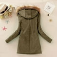 thumbnail image 6 of Women Warm Thickened Overcoat Warm Trendy Winter Fleece Fashion Lined Hooded Snow Coat Jacket Outwear, 6 of 8