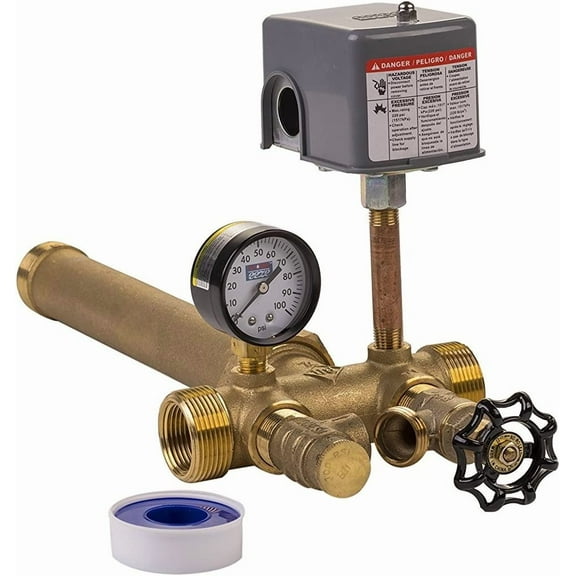 Boshart 1.25 x 14 brass no lead tank tee Kit package with Union fsg2 30-50 pressure switch
