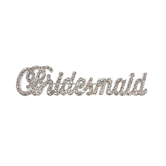 Bridesmaid Brooch Pin Silver Rhinestone Wedding Jewelry, Bridesmaid Gift Idea, Bridal Party Accessory, Bridesmaid Proposal Gift, Elegant Wedding Keepsake Pin