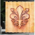 thumbnail image 4 of Ambesonne Orange Shower Curtain, Floral Royal France, 69"Wx84"L, Orange, 4 of 5