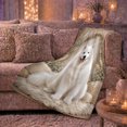 thumbnail image 6 of Happy Samoyed In Rustic Wreath With Fall Pumpkins Cozy Whimsical Art For Dog Lovers Thanksgiving Gift Soft Flannel Blanket Home Decor For Living Room And Bedroom, 6 of 9