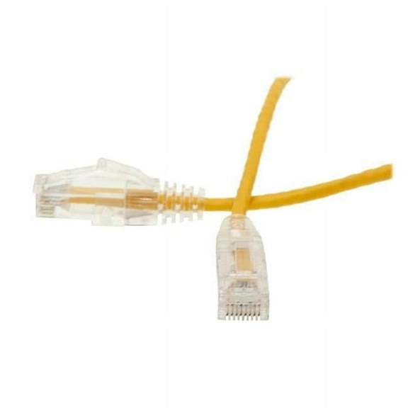 25 ft. Snagless Molded Boot Slim Cat6 Ethernet Patch Cable, Yellow