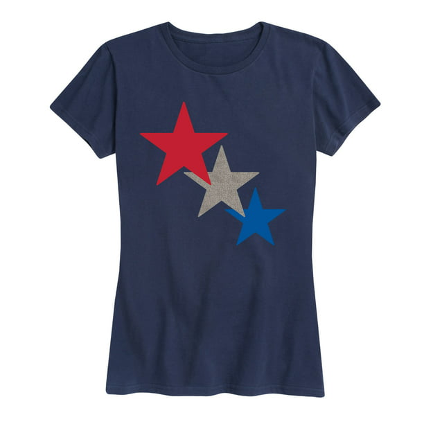 Instant Message - Red White And Blue Stars - Women's Short Sleeve ...