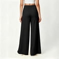 thumbnail image 5 of PLHWHYQ Linen Wide Leg Pants for Women Flowy Palazzo Drawstring Elastic Waist Trousers with Pockets Summer Beach Vacation Clothes Black XXXL, 5 of 6