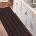 thumbnail image 1 of Alfombra de baño de chenilla turquesa, antideslizante, marrón, 150 x 50 cm, 1 of 7