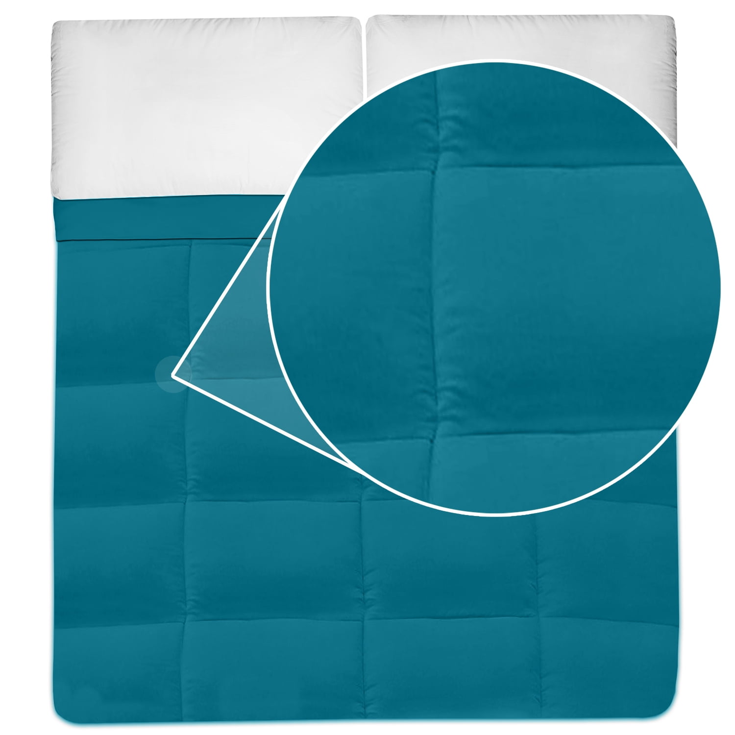 All Seasons Down Alternative Comforter Solid Color Box Stitch - King