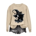 thumbnail image 4 of Frostluinai Women Halloween Sweatshirt Vintage Witch Graphic Pullover Crew Neck Long Sleeve Thin Fleece Fall Sweat Shirts Holiday Outfits, 4 of 6