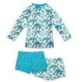 thumbnail image 2 of Millie Loves Lily Girls Turquoise Turtle Long Sleeve Rashguard Set, UPF 50+, Big Girls, Size 12, 3-PCS, 2 of 4