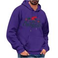 thumbnail image 2 of EchfiProm Mens Merry Christmas Hoodies with Pockets Graphic Purple Pullover Xmas Hooded Outdoor Sweatshirt for Men M, 2 of 4