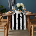 thumbnail image 2 of Black White Table Runner - 70 Inch Long, Kitchen Dining Table Runner Dresser Scarves, Retro Stars Stripes Flag Shabby Chic Texture Farmhouse Decor for Coffee Tables Wedding Party Banquet, 2 of 8