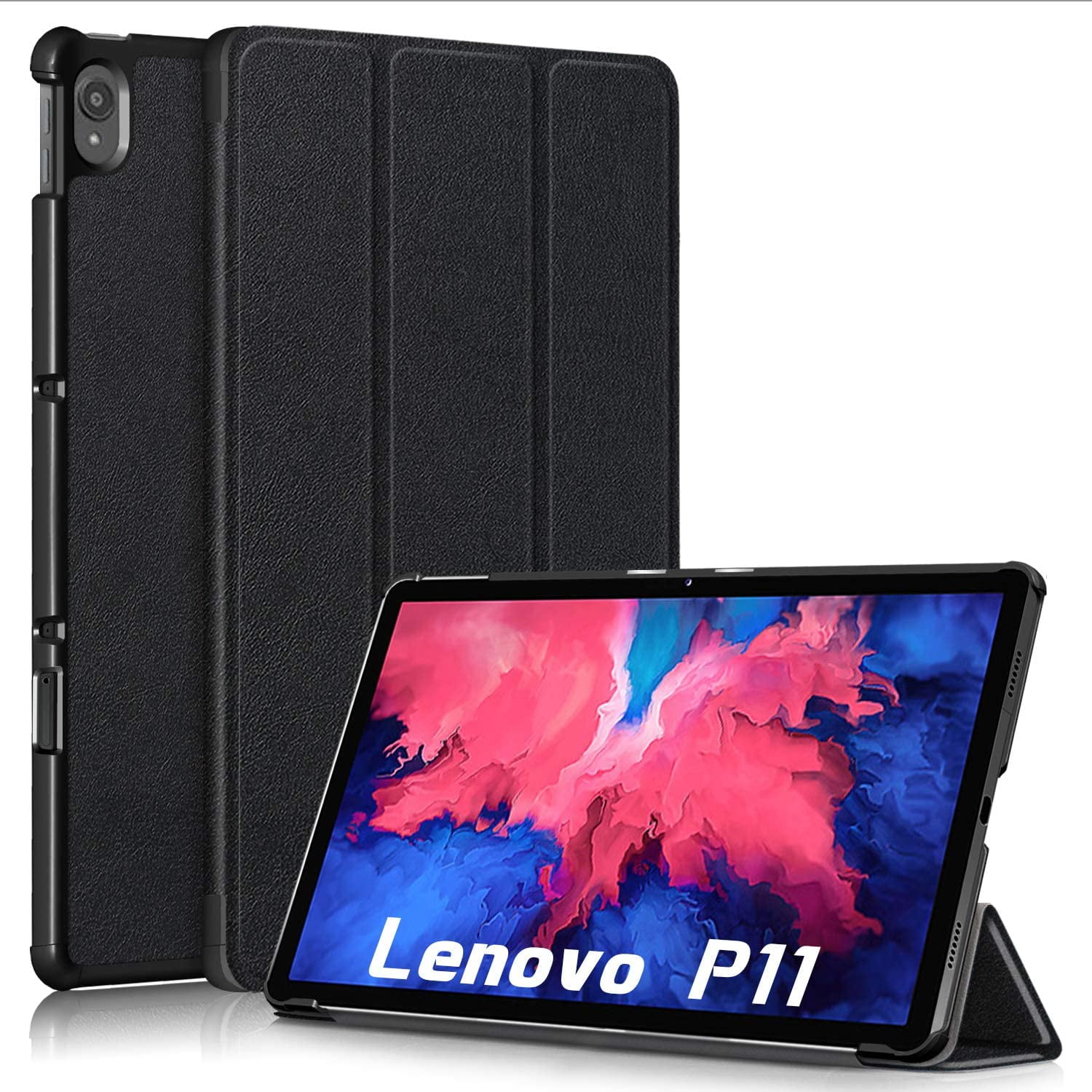 QYiD Keyboard Case for Lenovo Tab P11 11-inch Full HD Tablet 2020 Release Model: TB-J606F TB-J606X Black Leather Stand Case Cover with Magnetically Detachable Wireless Keyboard