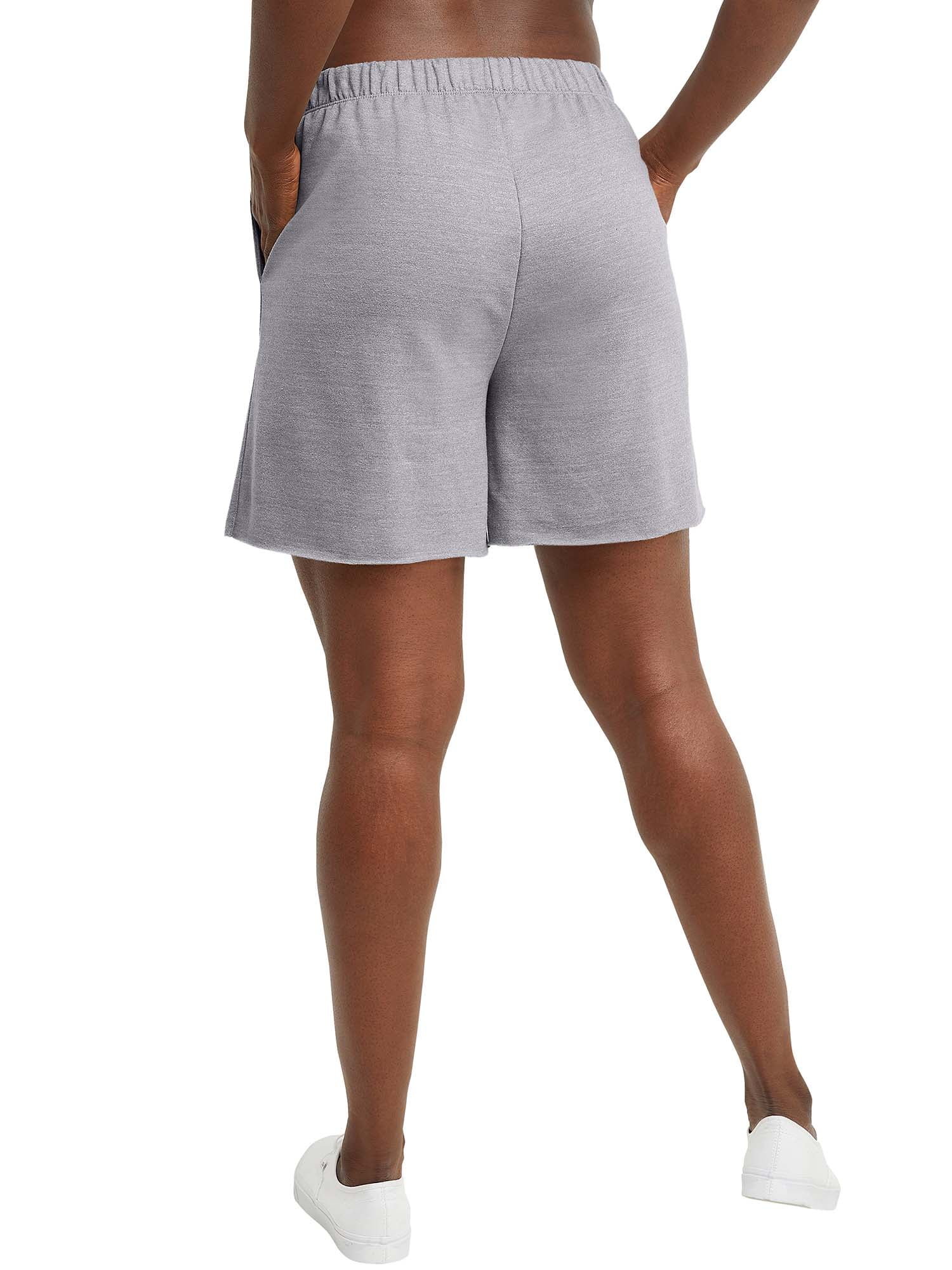 Hanes Originals Womens French Terry Raw Edge Shorts, 5" Inseam, Sizes XS-XXL