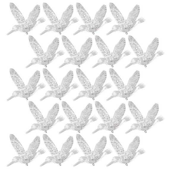 MLINS  20 Pcs Bird Shape Ceiling Decors Pendants Hummingbird Chimes Decorations Transparent
