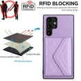 thumbnail image 6 of Allytech Galaxy S22 Ultra Wallet Case with Hand Wrist, Back Cover with Cards Slots Holder Luxury PU Leather Shockproof Anti-Scratch Bumper Phone Case for Samsung Galaxy S22 Ultra, Purple, 6 of 8