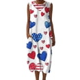 thumbnail image 2 of Maqroz 4th of July Dresses for Women Floral Printed Sleeveless Tank Maxi Dress Back Zipper Lightweight Cotton Linen Beach Vacation Holiday Sundresses Outfits Multicolor XL, 2 of 9