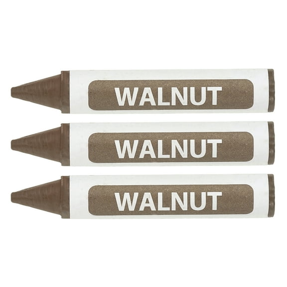 Furniture Markers Touch Up, 3Pcs Wax Wood Filler Sticks Furniture Repair Crayons for Scratches Wood Floor Holes Tables, Walnut Wood