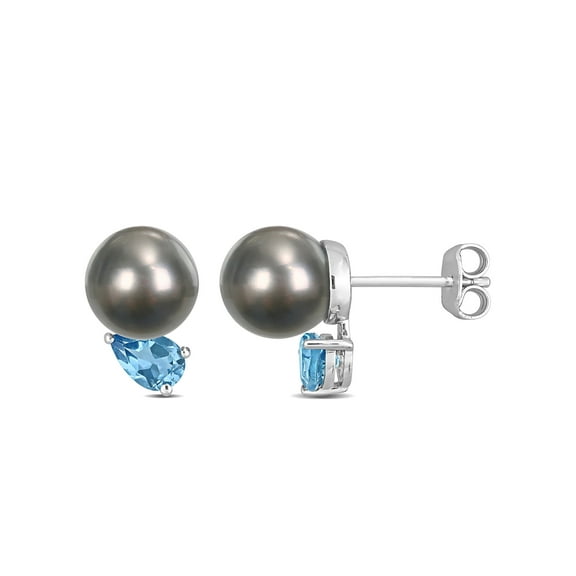 Everly Women's Cultured Pearl and Topaz Sterling Silver Earrings