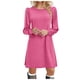 thumbnail image 2 of Vestido de punto para mujer - Vestido túnica informal de manga larga abullonada y cuello redondo para otoño/invierno, 2 of 6