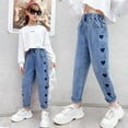 thumbnail image 2 of Ropa para niños, jeans para niñas, estilos de primavera y otoño, pantalones holgados de estilo occidental para niños de talla grande, pantalones casuales para niños de talla grande, 2 of 6