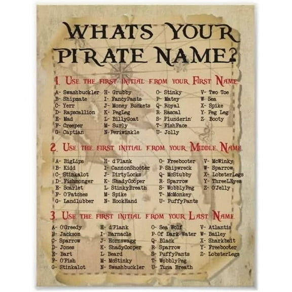 8 x 12 in Metal Tin Sign - Metal Vintage Tin Sign Decor What is your pirate Name poster Bar Tavern PubClub Man Cave Wall Decor 8x12 Inch