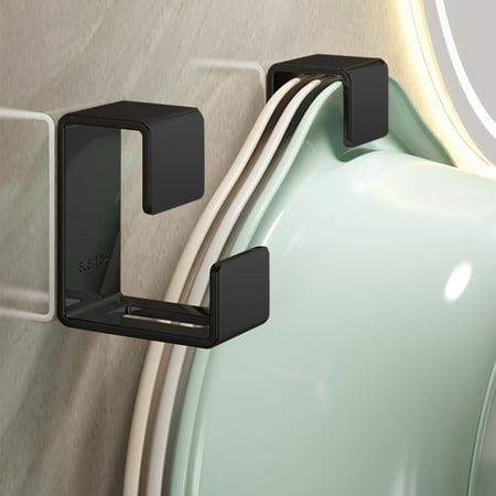 

dvypyn 2 Pcs Basin Rack Bathroom Wall Hooks Bathroom Towel Rack Coat Hooks Wall Mounted Robe Hooks Metal Clothes -Mounted Storage Bracket Hanging Basin Stainless Black