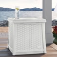 thumbnail image 3 of Suncast Elements 13 Gallon Backyard Patio End Table with Built In Storage, White, 3 of 5