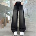 thumbnail image 7 of Ruyang Boys Girls Star Ripped Flare Denim Pants Baggy Elastic High Waist Distressed Applique 𝐘2K Hip Hop Fashion Jeans, 7 of 7