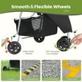 thumbnail image 5 of 3 Wheels Pet Stroller for Small Dogs and Cats – Foldable Dog Stroller with Mesh Windows, Storage Basket & Cup Holder, Lightweight &  Pet Carrier for Travel, Outdoor Use – Black, 5 of 6