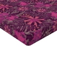 thumbnail image 4 of Ambesonne Ribbon Flowers Fitted Sheet, Art Purplish Floral, California King, Magenta Dried Rose Coral, 4 of 5
