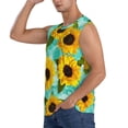 thumbnail image 3 of Fotbe Men's Sunflowers With Green Leaves Print Men's Sleeveless Muscle Tank Tops Casual T-Shirts for Gym Workout Beach-Medium, 3 of 8