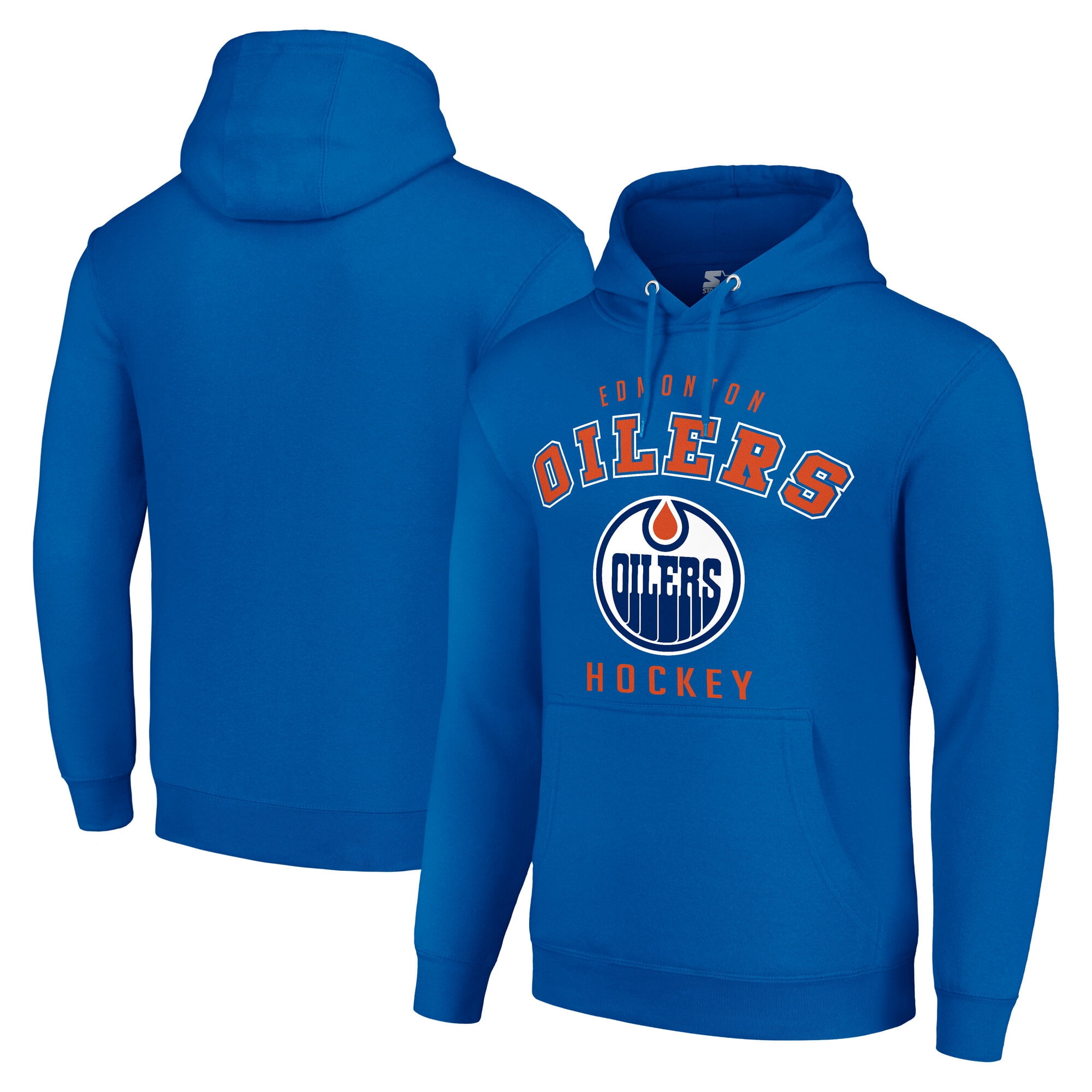 Men's Starter Royal Edmonton Oilers Logo Pullover Hoodie