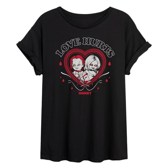 Chucky - Love Hurts - Juniors Oversized Graphic T-Shirt