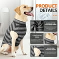 thumbnail image 4 of Small Dog Sweater, Stripes Warm Pullover for Winter Spring Fall, Soft Lightweight Dog Sweatshirt Indoor Outdoor Clothes for Small Medium Dogs Girl Grey XL, 4 of 7