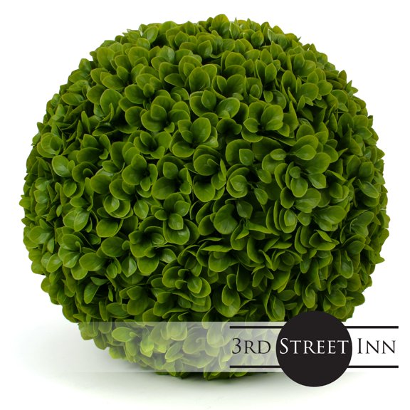 Boxwood Topiary Ball - 7" Artificial Topiary Plant - Wedding Decor - Indoor/Outdoor Artificial Plant Ball - Topiary Tree Substitute (2, Boxwood) 7"SM (2-pack)