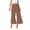 Brown, variant on Culottes Flowy Pants Women's Casual Wide Leg Wide Leg Casual Pants Pocket Gathered High Waist Trousers Loose Pants Pleated Pants Elastic Waist Pants Beige L