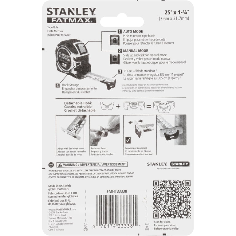 Stanley FATMAX Auto Lock Tape Measure, 25' x 1.25" photo 3